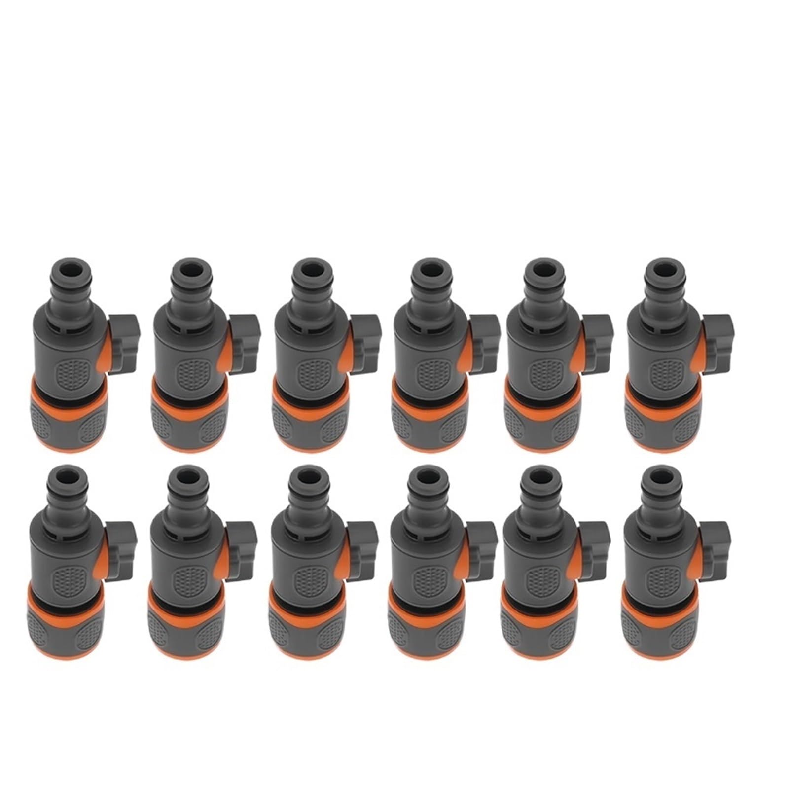 1-30 conectores rápidos para manguera de jardín, adaptador de agua de 16 mm con válvula de cierre, juntas de reparación de tubos de riego (12 unidades)