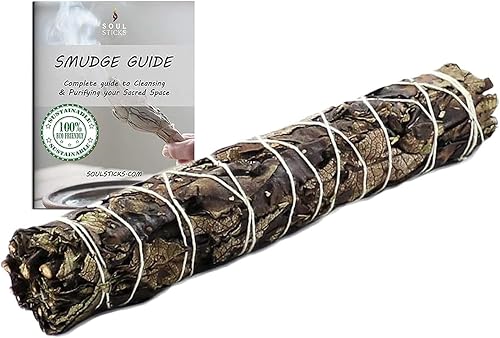 Miniatura 1 de Soul Sticks Paquete de 1 barra de mancha de salvia negra de 9 pulgadas con guía de iniciación  Bendición floral de salvia para casa  salvia para