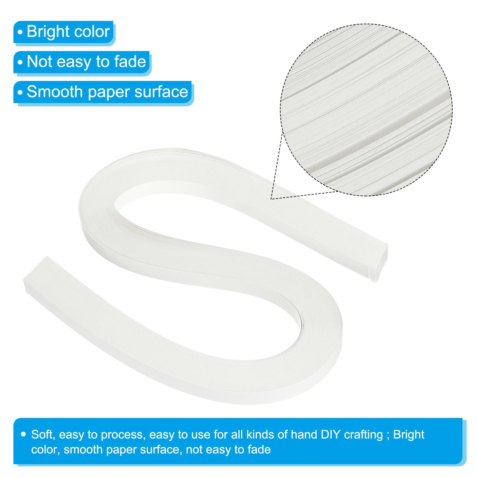 PATIKIL 240pcs Quilling Strips Paper 3/8"(10mm) 21"(54cm) Origami Paper Quilling Strip for Art DIY Hand Craft Christmas Cream White - Image 3