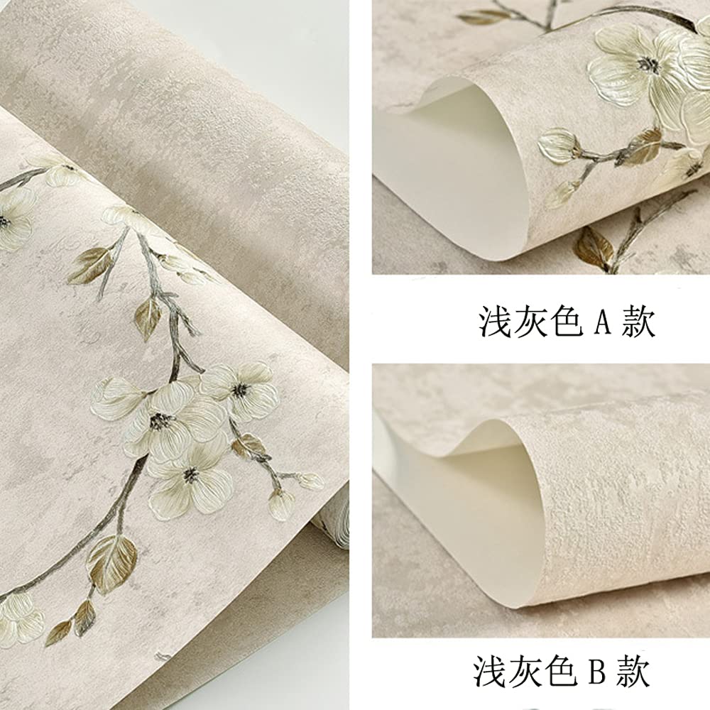 Carta Da Parati 3d MEAIHOME-Carta Da Parati In Tessuto Non Tessuto, Stile Americano, 3D, Stile Retru00f2, Pastorale, Albero Di Fiori, Versione AB, Con Camera Da Letto, Sfondo TV, 1.73'Wx32.8'L Non Incollato (verde - 6