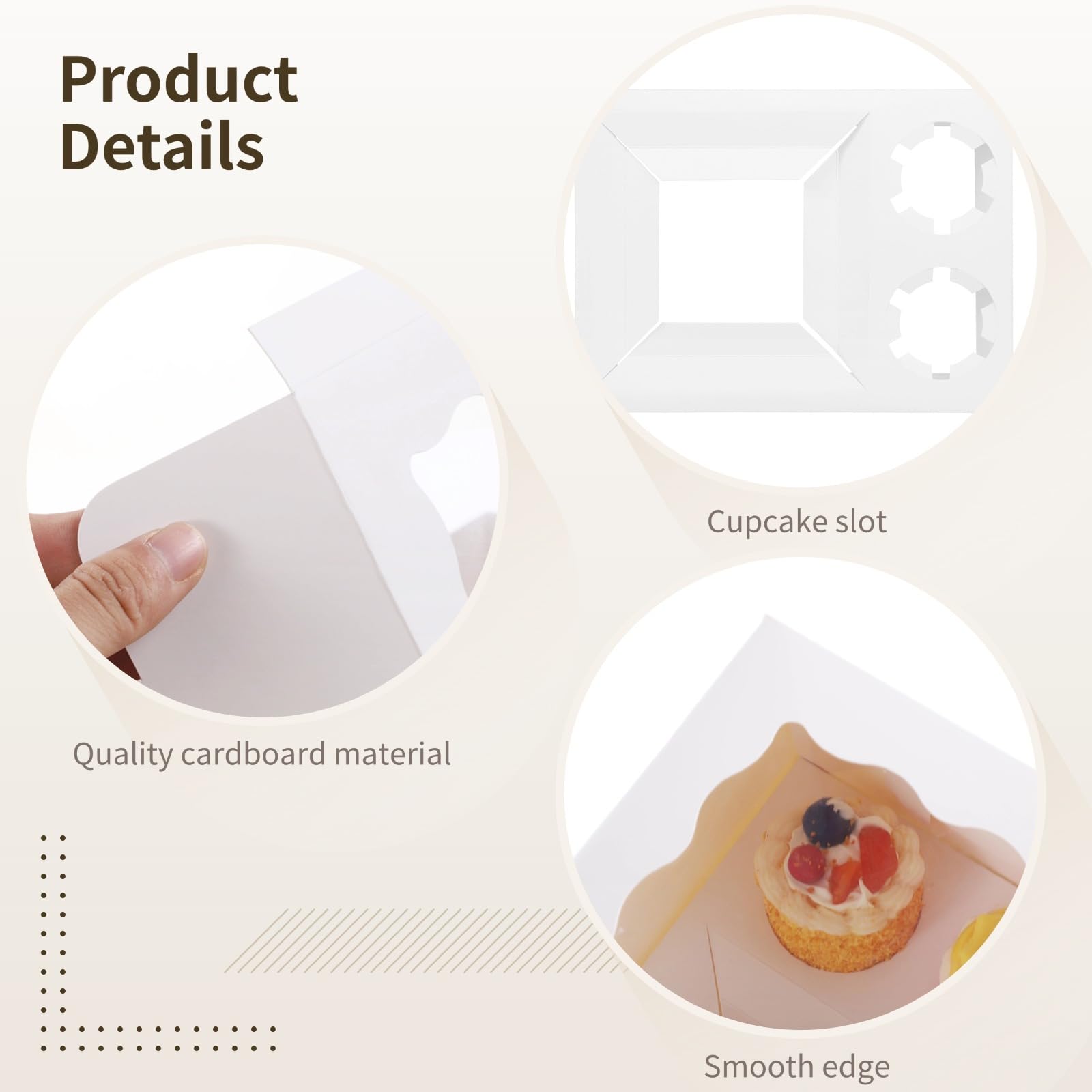 Juego de 12 cajas para tartas con cupcakes, embalaje blanco para mini pasteles y tartas, con una ventana de visualización transparente, perfecto para regalos y panaderías