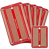 ElectroCookie PCB Prototype vorstand solderable brotschneidebrett für arduino und DIY elektronische projekte, vergoldet (5 Pack + 1 mini-Karte, rot)