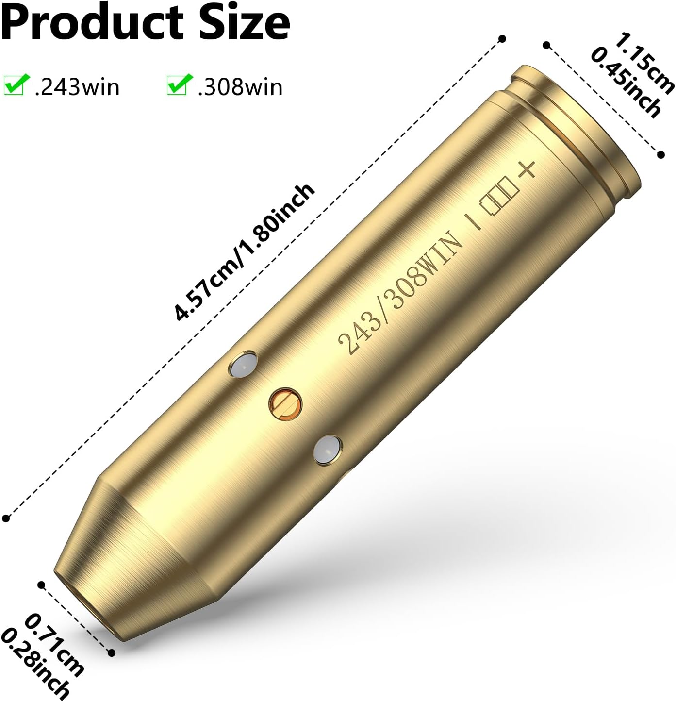 MidTen Green Laser Bore Sight 223 5.56mm/ 9mm/ .243 308WIN Laser Boresighter with 4 Sets of Batteries