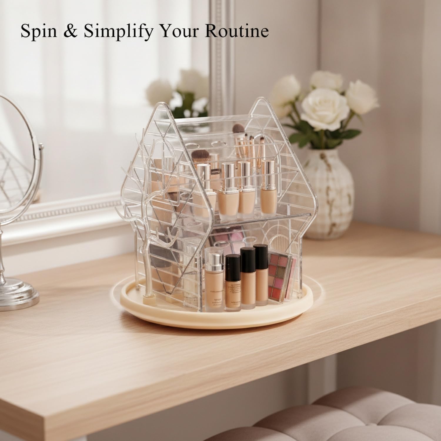 Rotating Cosmetic Container, 1 PC