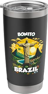Bonito Brazil Souvenir Christ The Redeemer Brazilian City Stainless Steel Insulated Tumbler