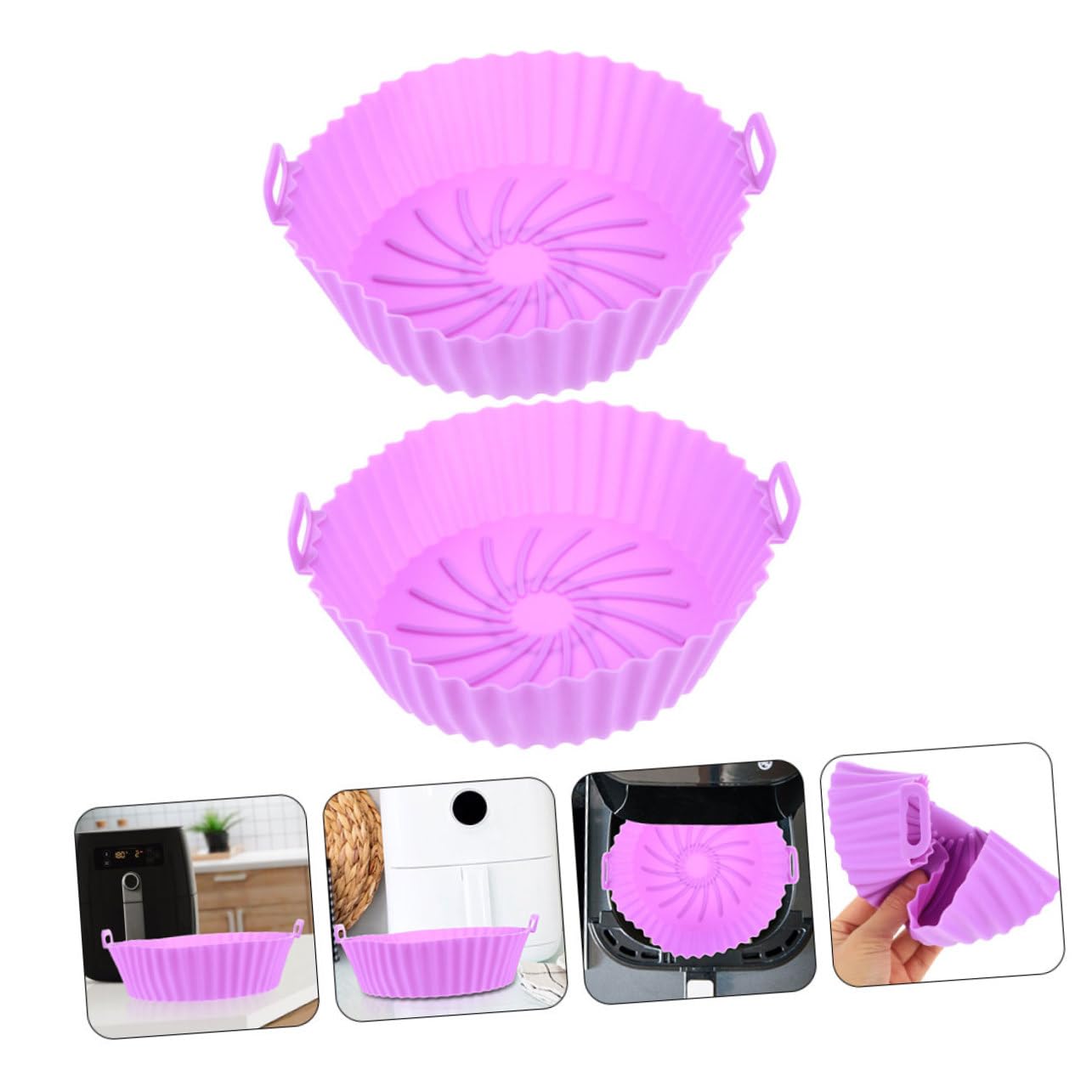 Alipis 4 Pz Cuscinetto Per Friggitrice Ad Aria Accessori Per Friggitrice Ad Aria Teglie Da Forno Per Friggitrice Ad Aria Tappetino Da Cucina Teglia Da Forno Gel Di Silice Viola,porpora