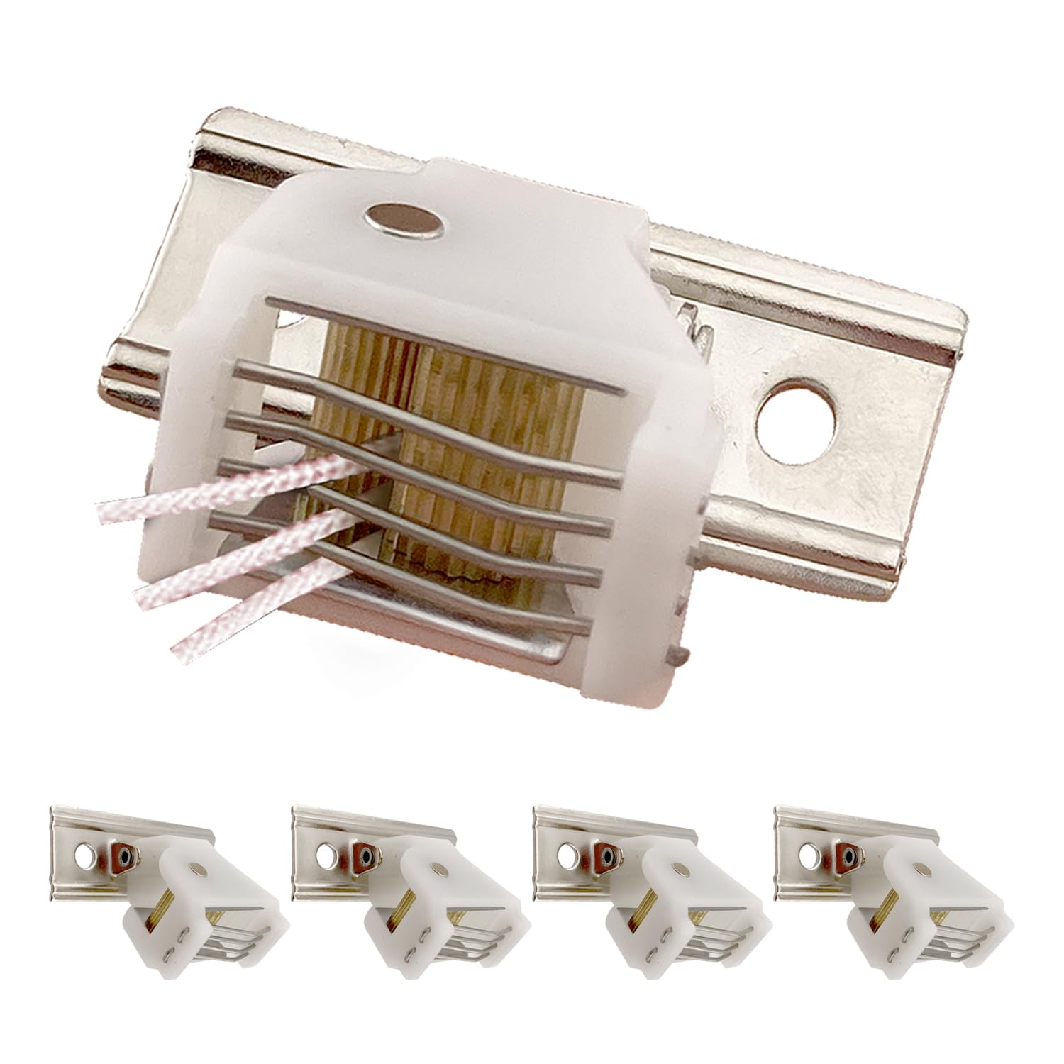 Amazing Drapery Hardware Whites Four (4) Qty.: Large Cord Locks For Roman/Pleated Shades, Each W/2 Brass Wheels