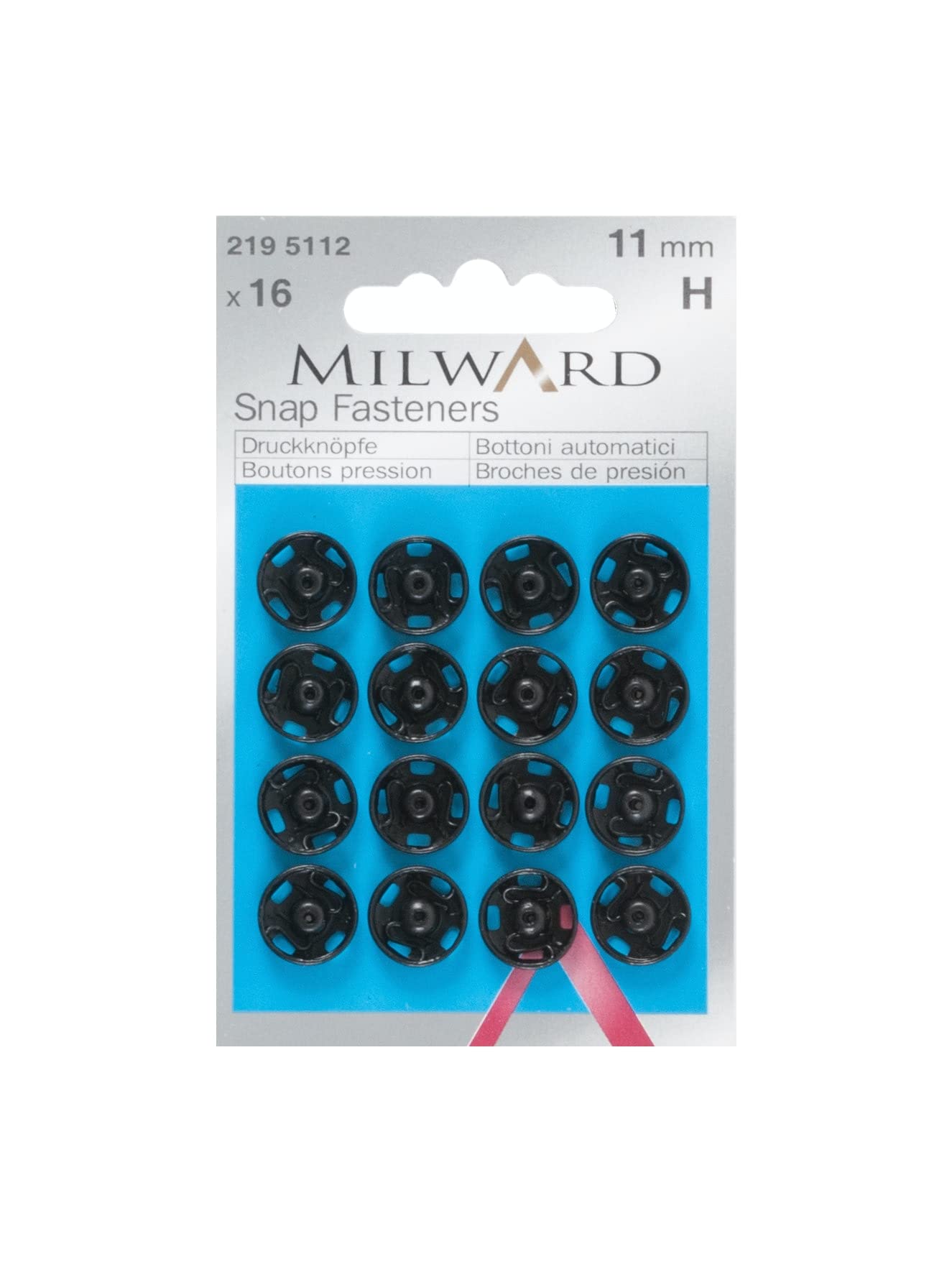 Milward Black Hard Haberdashery, Brass, 9 Mm