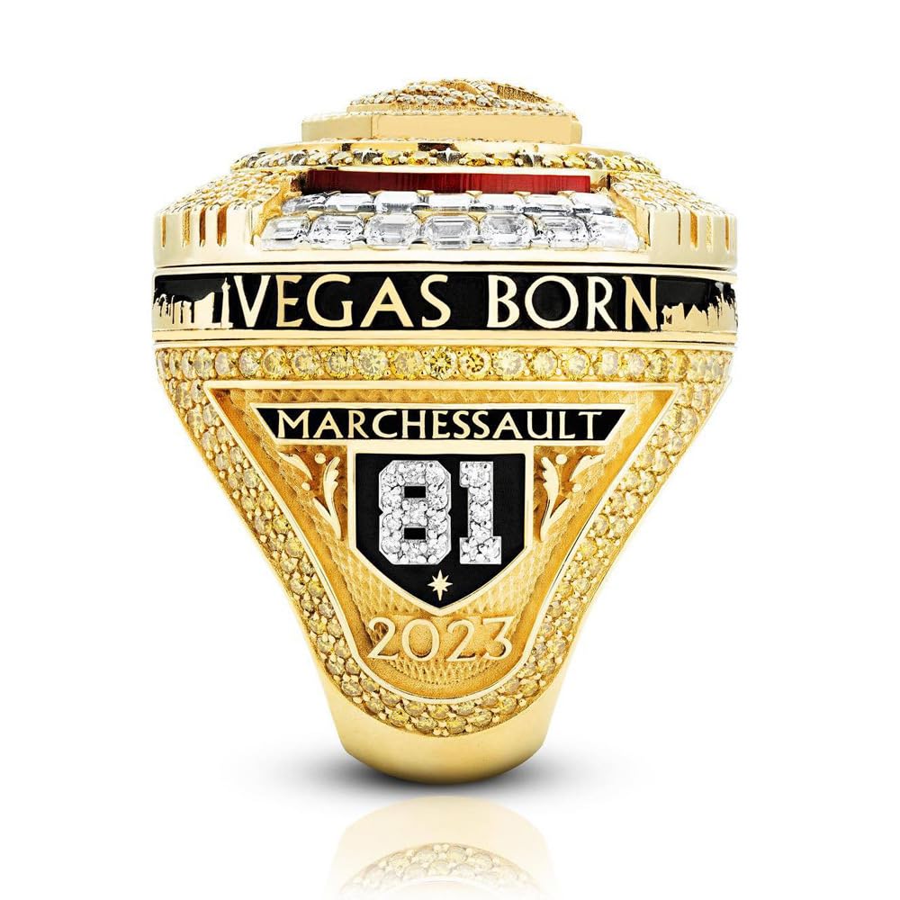 2023 Stanley Cup Golden Knights Championship Ring Nachbildung des NHL Championship Ring mit Holzbox Fans