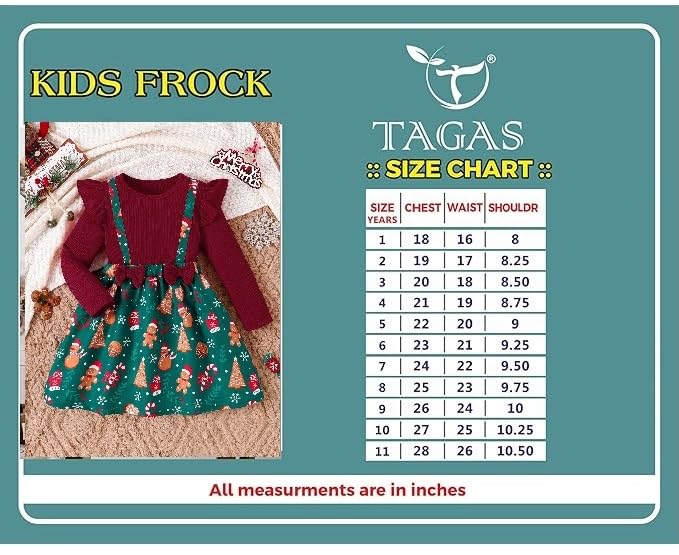 Image of TAGAS Dress for Girls II Baby Girl Dress|| Frock Girls Infants Casual wear for Kids Dresses and Jump Suite Round Neck Full Sleeve Dress for Girls