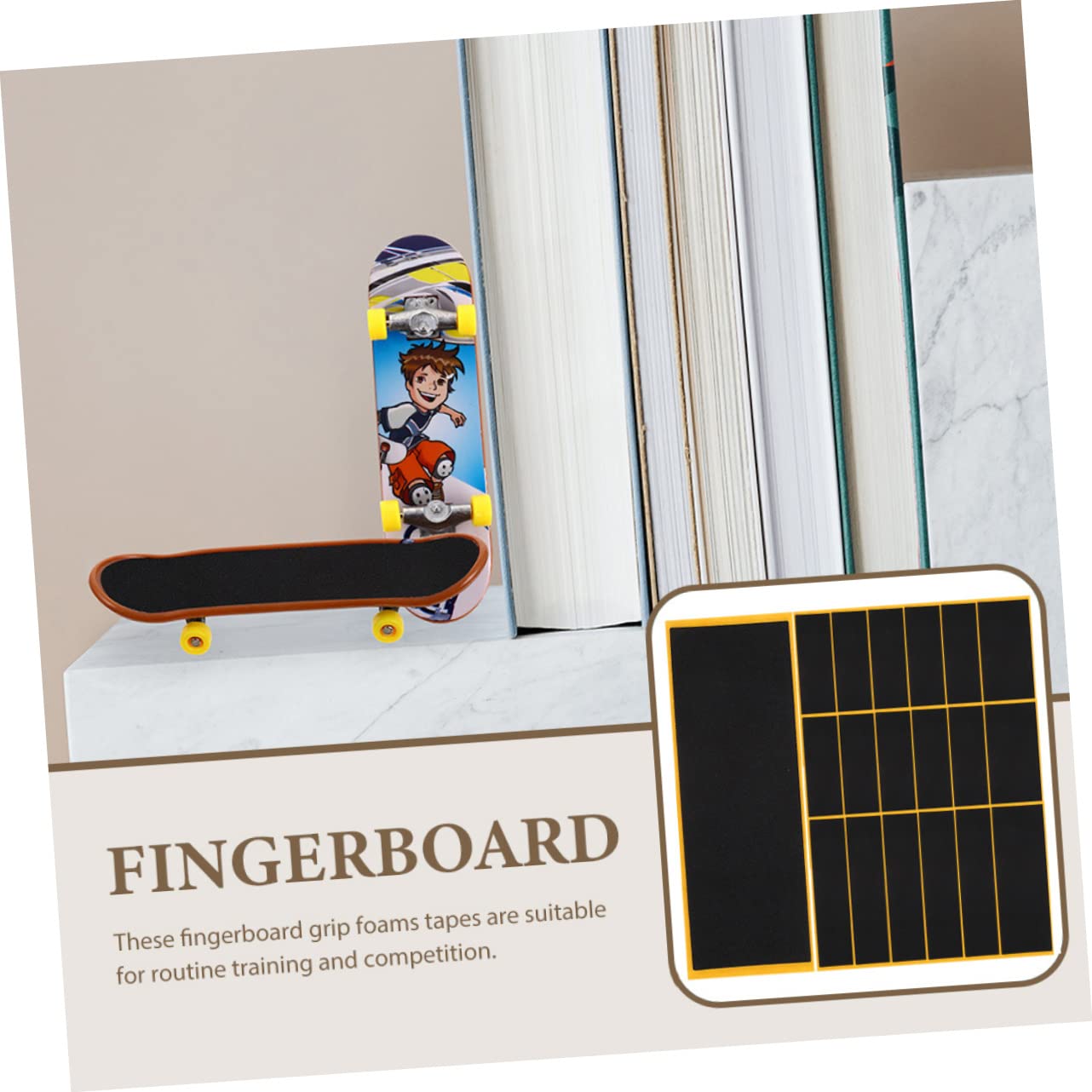 ORFOFE Finger Skateboard Accessories 20pcs Foam Grip Tapes Anti-Skid Mini Skateboard Stickers