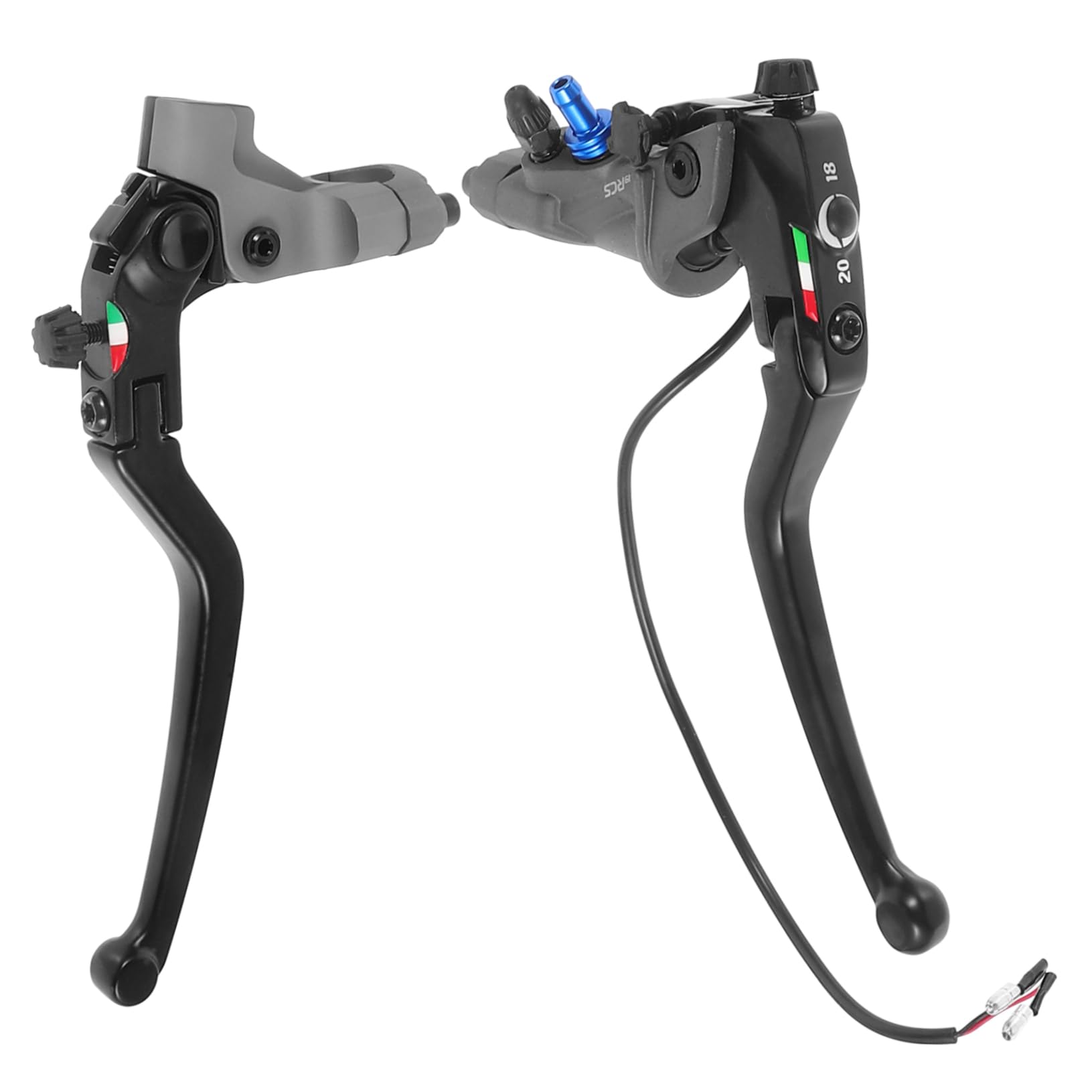 POPETPOP Levier de Frein de Moto en Aluminium, Paire Réglable Alésage de Pivot Usiné de Précision, Compatible Street Bike et Scooter, Équipement Moto Noir
