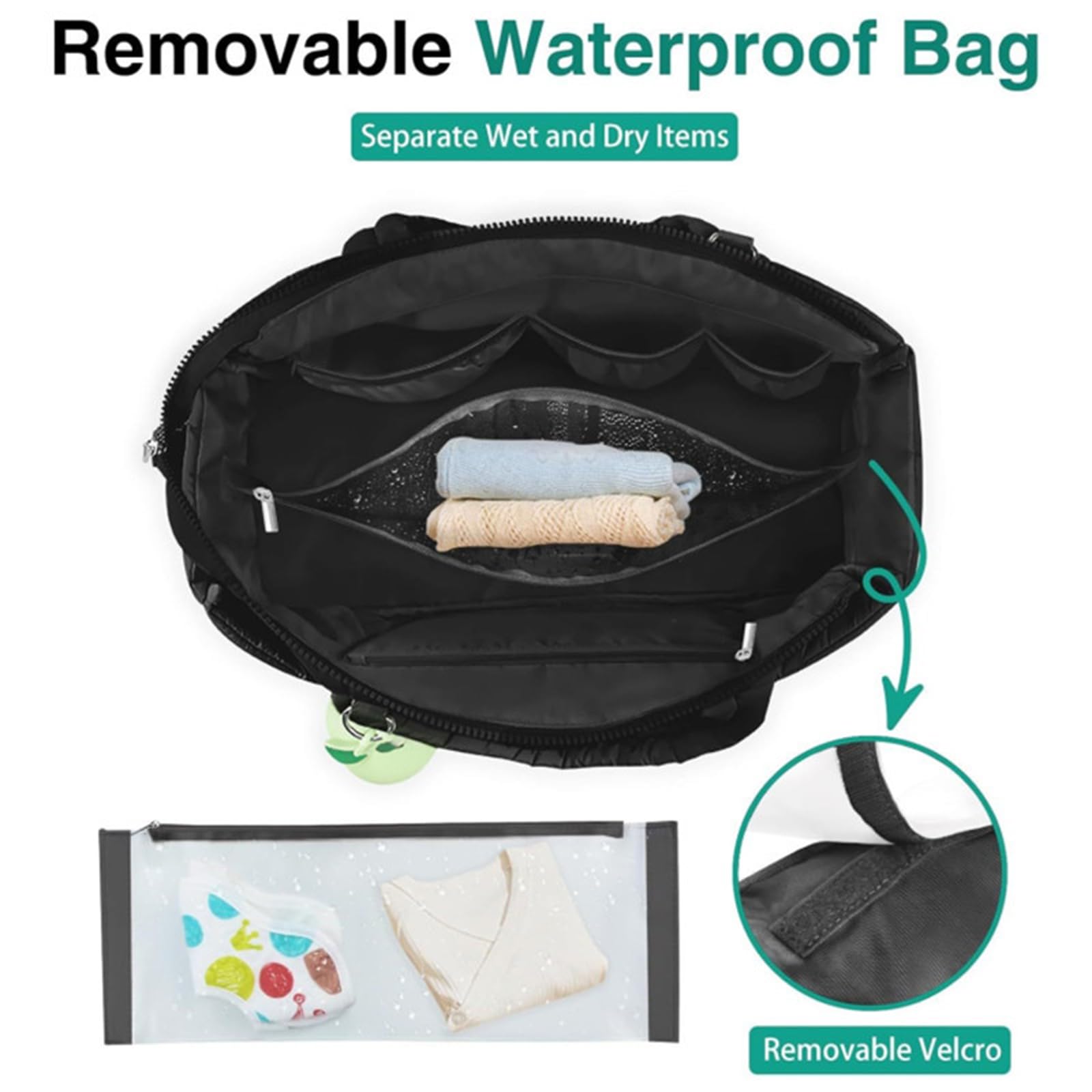 Práctico bolso organizador esencial para bebé, bolso portátil, gran capacidad, disfruta de un fácil transporte para padres activos, bolsa de pañales multifuncional