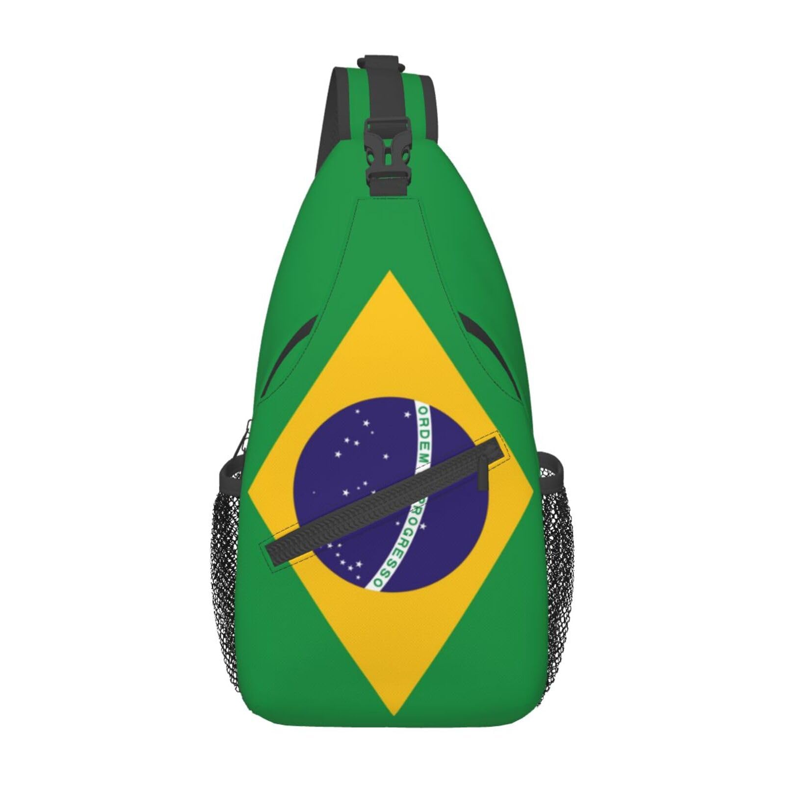 skdjowu Brazil Flag Sling Bag Crossbody Backpack Brazilian Travel Hiking Daypack Shoulder Chest Bag for Women Men — image 1