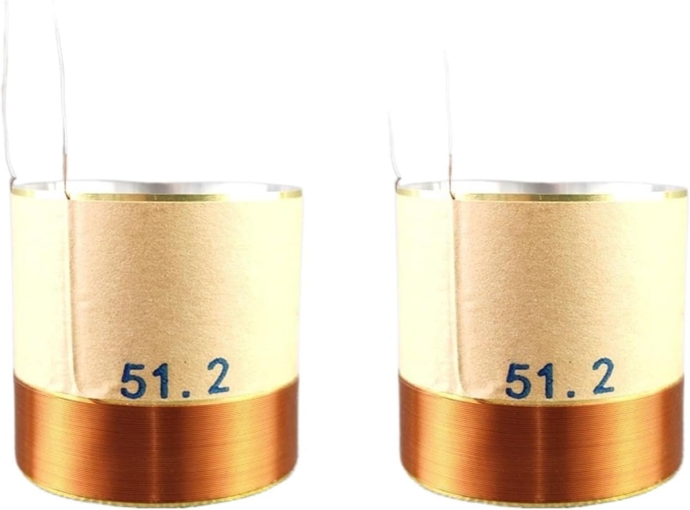 2PCS 51.2mm Bass Voice Coil Round Copper Two Layers Aluminum Inch Woofer Speaker Coil