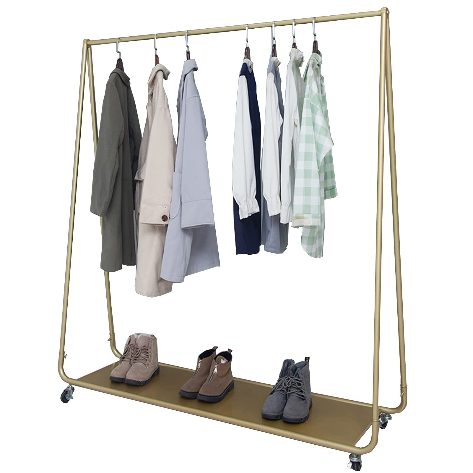 Kleiderständer Nordic Modern Kleiderständer Metall Einzelstange Kleiderständer Kleiderorganisator Aufbewahrungsregale Einfache Montage Kleiderständer Für Schlafzimmer Oder Boutiquen, Gold (Größe: 10