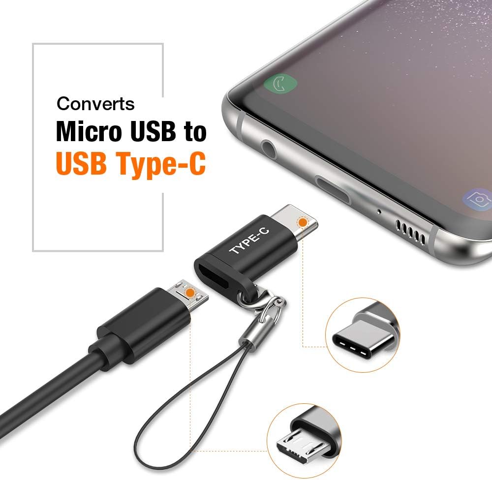 USB C Female to USB Male Adapter Cable(2-Pack), BrexLink Type C to USB A Adapter, Compatible with Laptops, Power Banks, Chargers, and More Devices with Standard USB A Ports (Black)