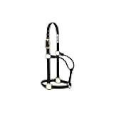 Weaver Equine Nylon Horse Halter, Triple-Ply Cheek Design, Original Non Adjustable Halters for Horses, Equine Tack,Average Size, Black