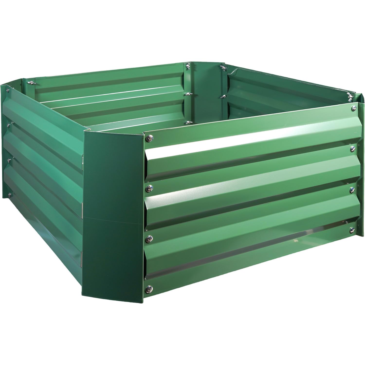St Helens Home and Garden Metal Raised Garden Bed, Square Shape, Anti Rust Coating, Easy Assemble For Vegetables, Fruits, herbs and Flowers In Green