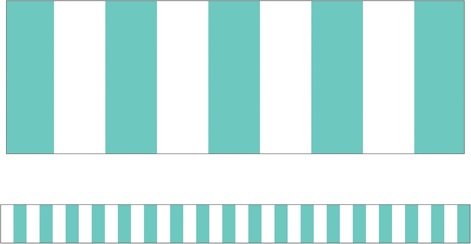 Schoolgirl Style™ Simply Stylish Turquoise Stripe Straight Border, 36'