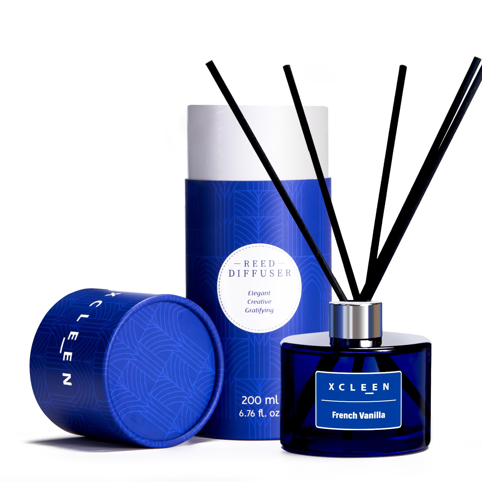 Reed Diffuser Set, 6.7Oz French Vanilla Scented Oil Diffuser for Home & Office Decor, Air Freshener for Anyroom