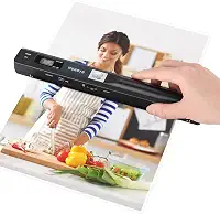 MUNBYN Scanner portátil, scanner de fotos para documentos, fotos, páginas e textos em 900 Dpi, digitalização plana, inclui cartão SD de 16 G, scanner de fotos carrega imagens para o computador através de cabo USB, sem driver