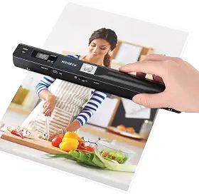 MUNBYN Scanner portátil, scanner de fotos para documentos, fotos, páginas e textos em 900 Dpi, digitalização plana, inclui cartão SD de 16 G, scanner de fotos carrega imagens para o computador através de cabo USB, sem driver