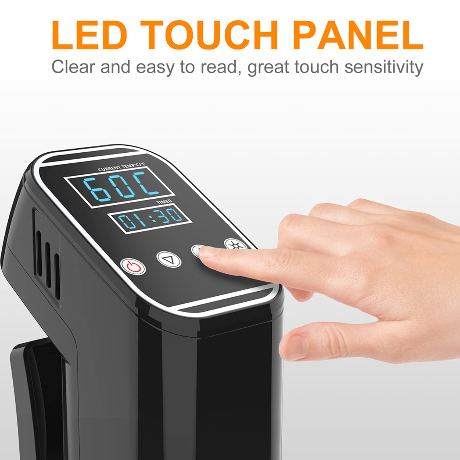 Cuiseur Sous Vide 1000W Circulateur d'immersion Cuiseur de précision IPX7 Machine Sous Vide étanche avec minuterie et affichage à LED