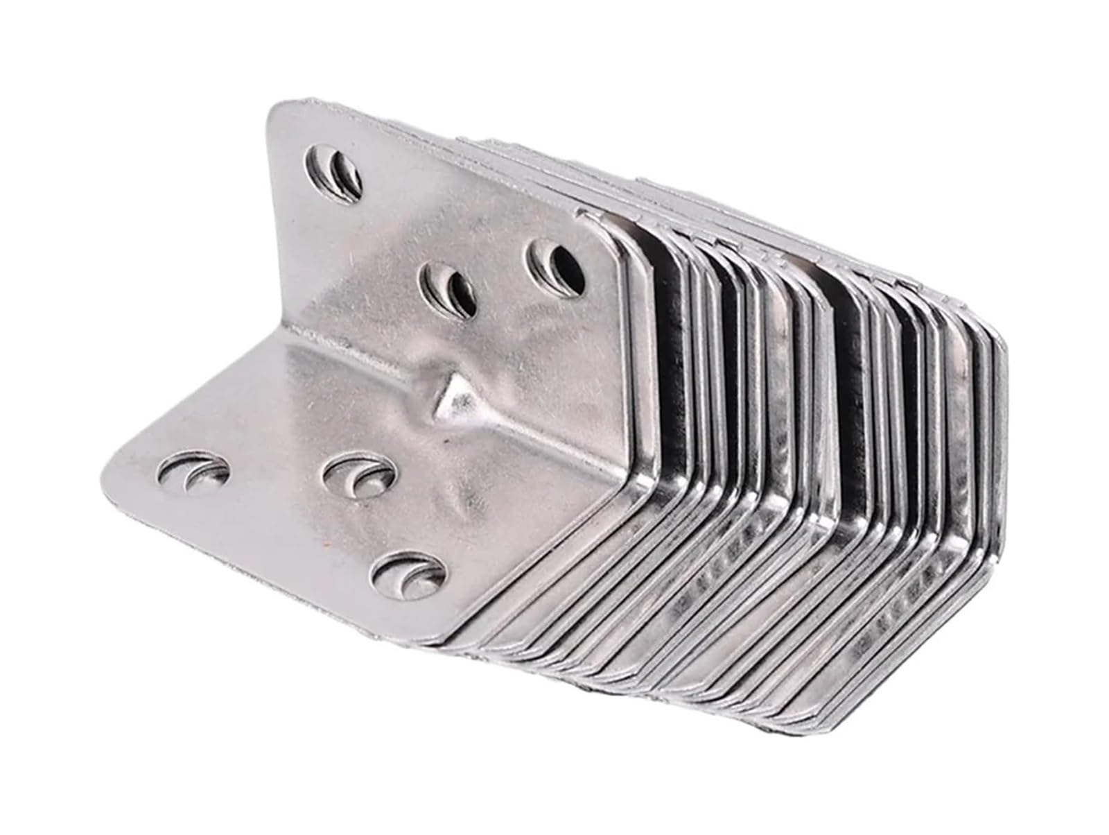 Opeximatun 6Holes-30Pcs Angle Brackets, L Bracket Stainless Steel Corner Right Angle For Furniture Bedframe Cabinet(6Holes-30Pcs)