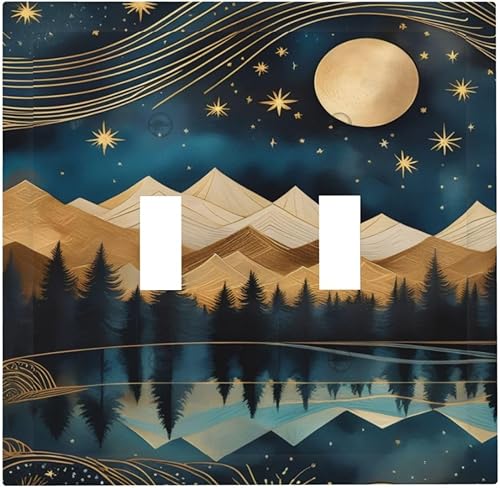 Miniatura 28 de Cubiertas Decorativas para Interruptor de Luz de Palanca Triple Retro Rojo Pulpo Monstruo Ola Marina Azul de 3 Segmentos Cubiertas de Placa de Pared