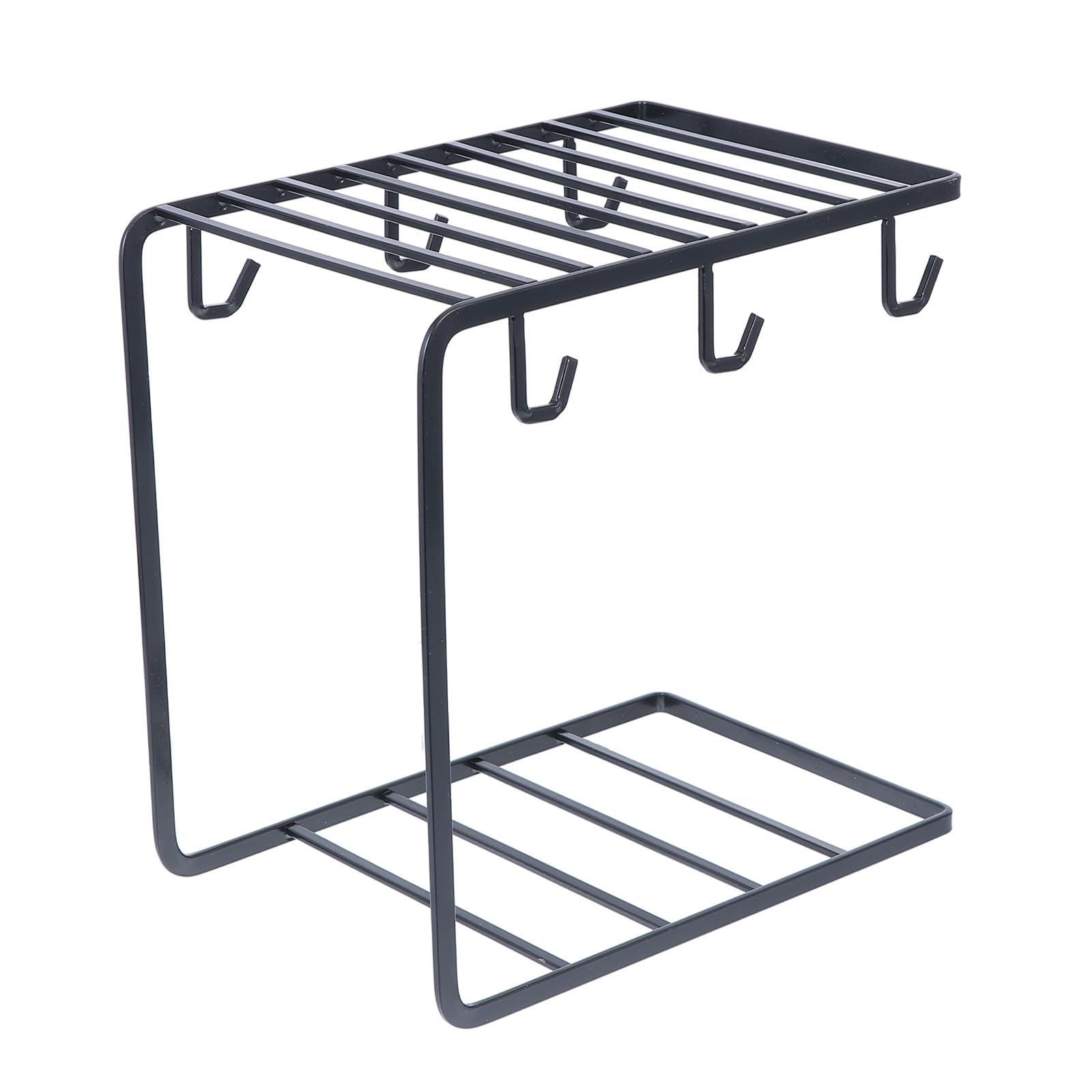 UKCOCO Portabicchieri Design Pratico 6 Ganci in Ferro Nero Semplice e Chic Organizer per Tazze per Drenaggio Rapido, per Cucina e Ufficio
