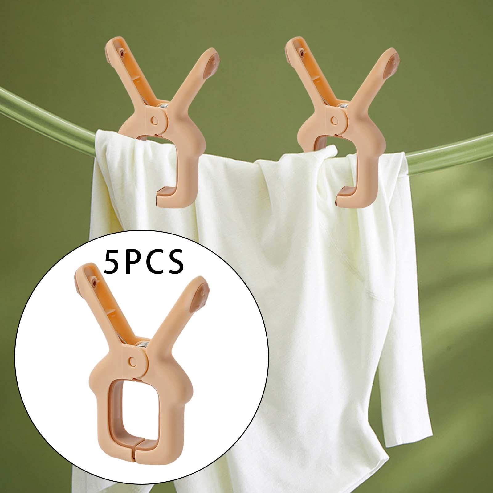 Handtuchhalter, 5 Stück, Strandtuch-Clips, Wäscheklammern, Balkon, winddichter Clip, winddicht, Wäschetrockner-Clip, Handtuchhalter für Steppdecken, Decken, Hellrosa