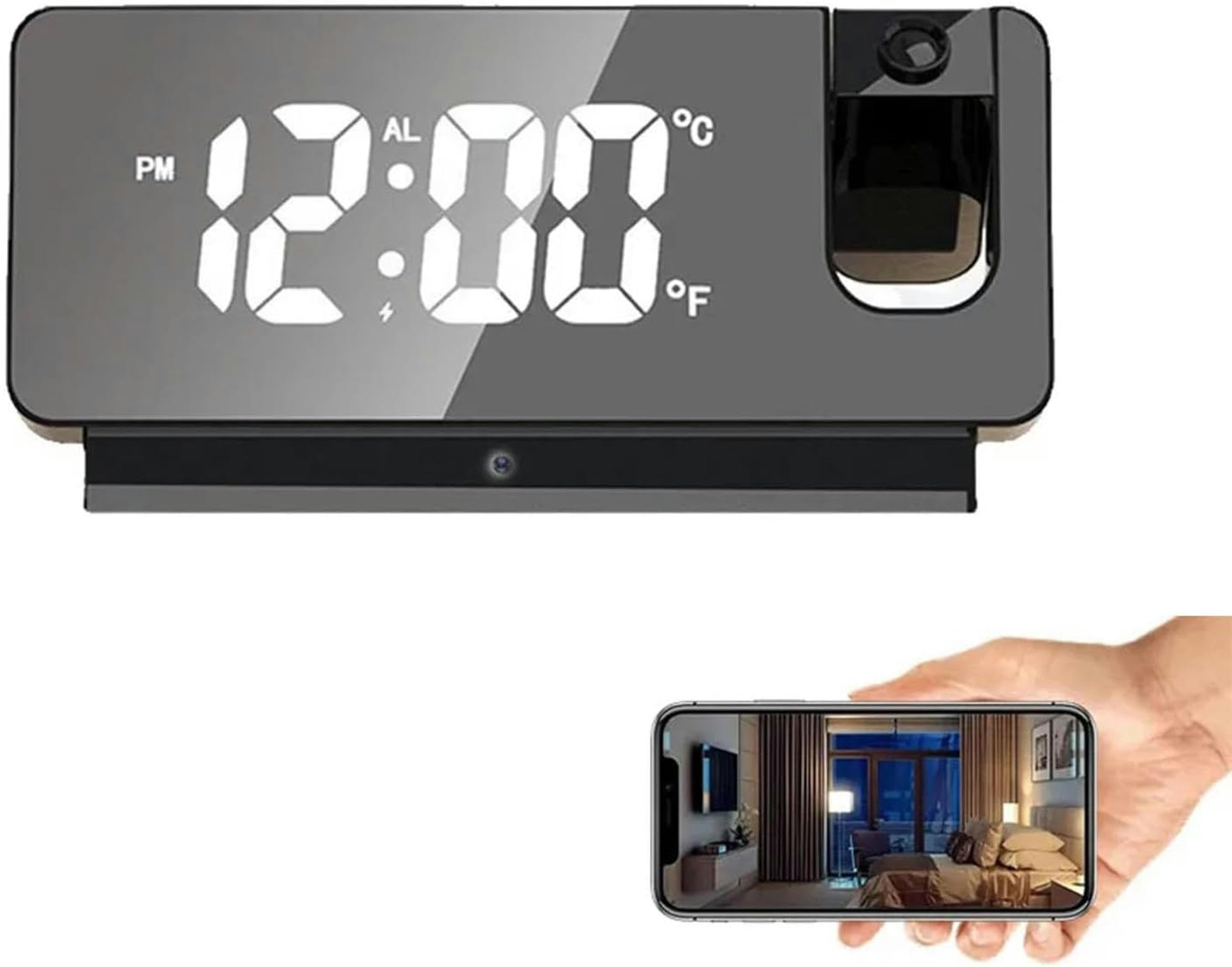 Enregistreur vidéo Wi-Fi et horloge caméra de surveillance maison sans fil