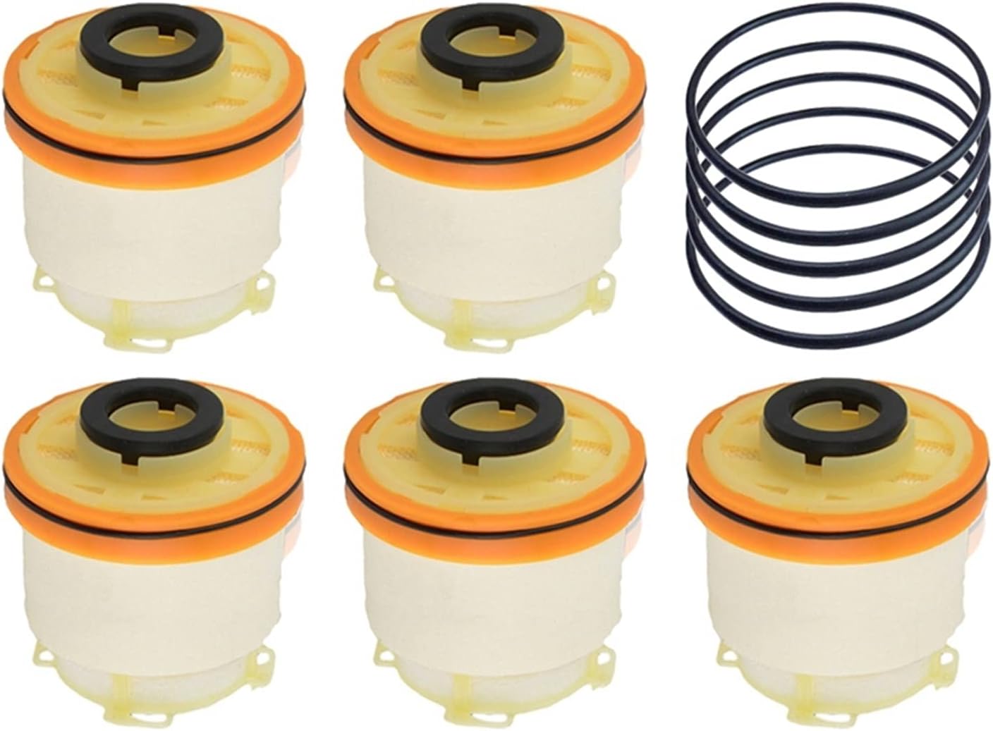 Car Fuel Filter Fuel Filter Dies-El Filter Elements Kit For Hilux 2012-2015 Kun16 Kun26 For Hiace 2017 For Fortuner 12-15 23390-0L050 5Pcs Automobile Fuel Filter