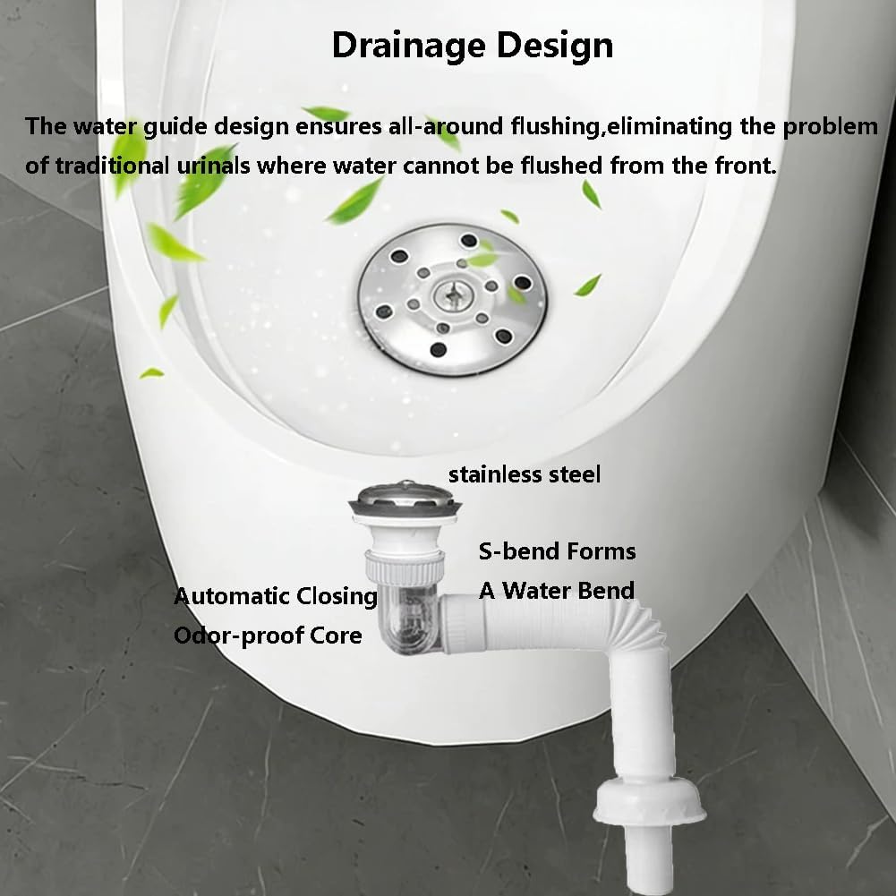 Ceramic Urinal with Faucet, Splash-Resistant Wall Mounted Commercial Urinal, for Men, Home, Garage, Office, Bar Restroom,Beige,33x24x71cm