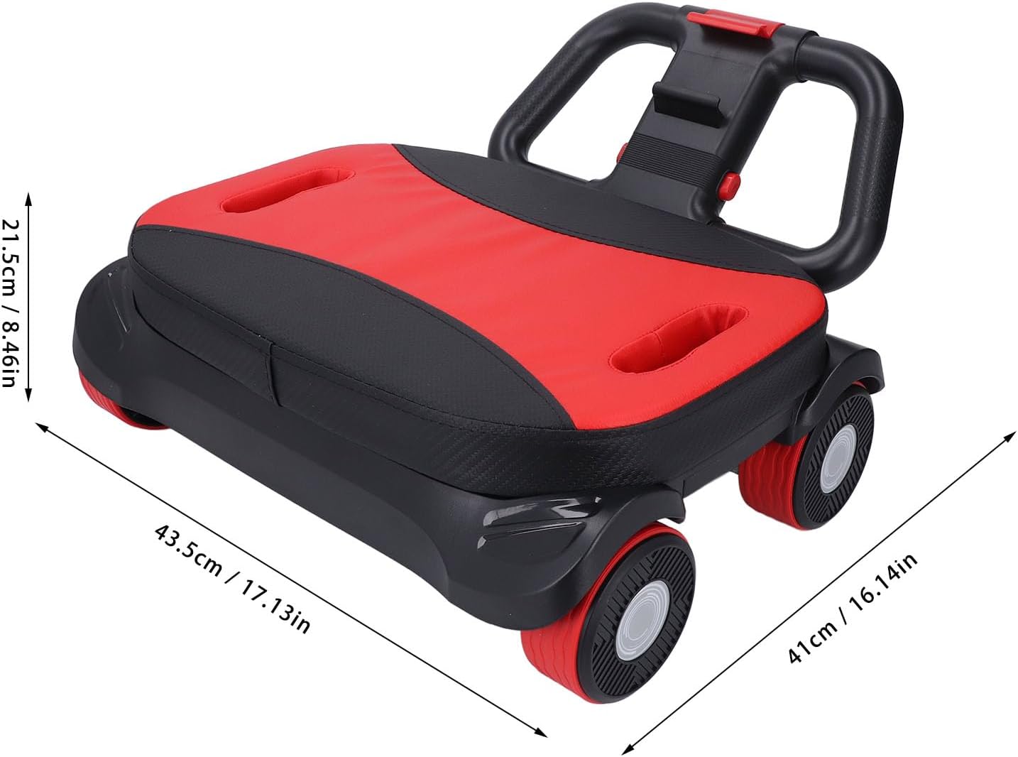 4-Wheel Automatic Rebound, wheel training wheels Black, ABS Material, 16x8.5x17 Inch, with Elbow Support, Core Workout Equipment for Home Fitness