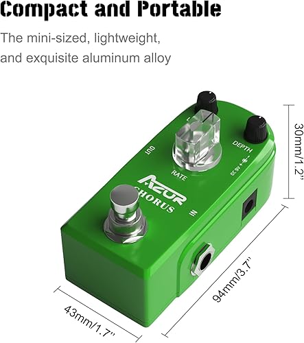 Miniatura 2 de AZOR AP-309 - Pedal de coro, pedal de efectos de guitarra analógico puro con True Bypass