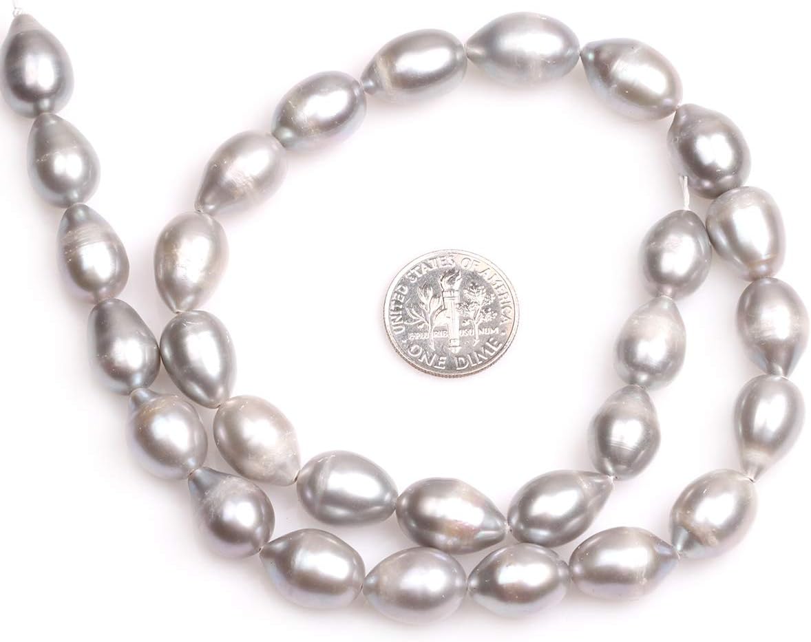 GEM-Inside Freshwater Pearl Gemstone Loose Beads 11-12X12-14mm Freeform Cream White Energy Power Beads for Jewelry Making 15"