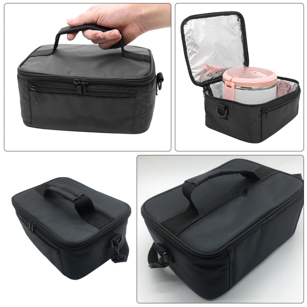 Alipis Bolsa Bento Compacta Térmica Portátil 20l de Tela Oxford Negra
