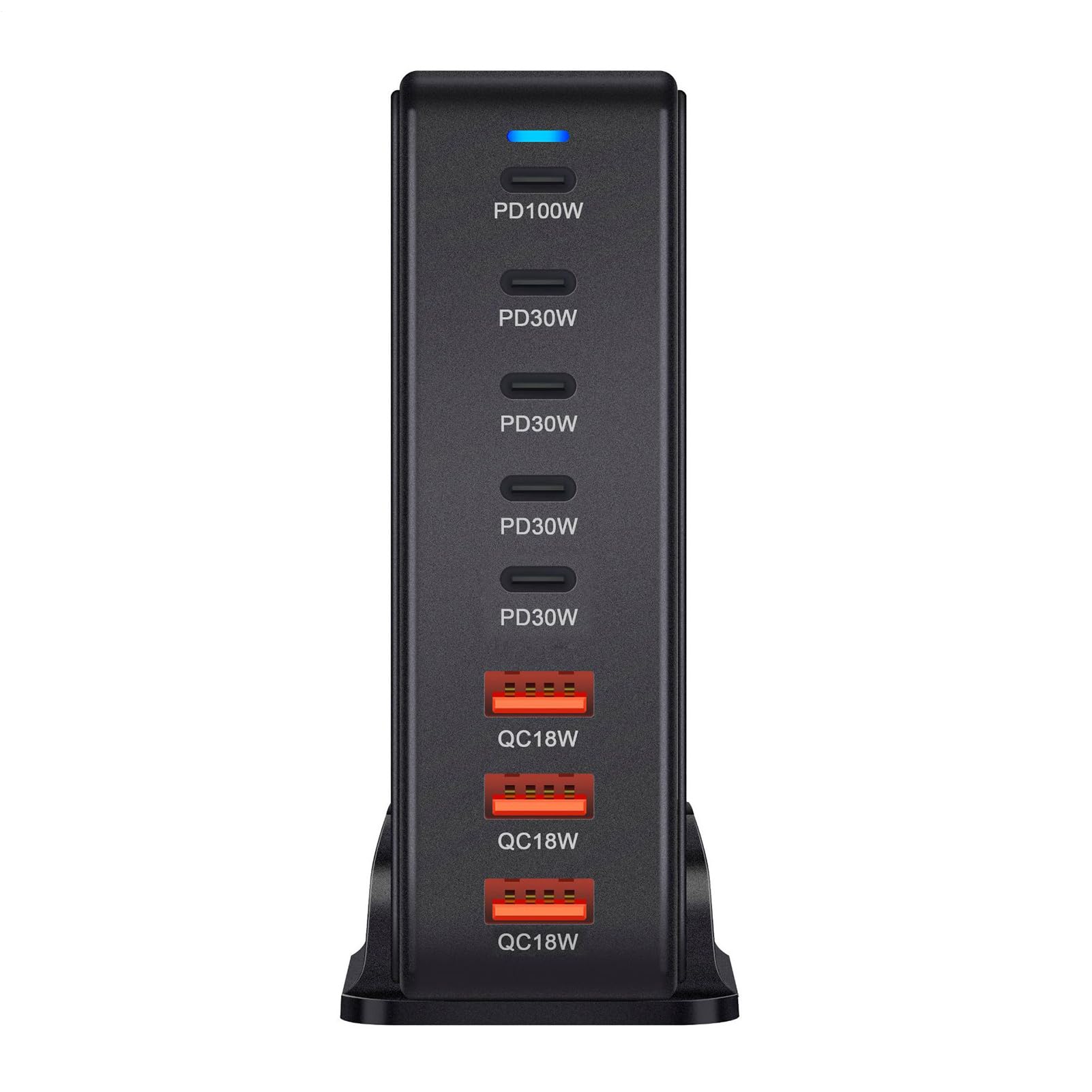 Caricatore con Connettore USB C Stazione di Carica con 8 Porte USB Multiple | Caricatore USB C con da 268 Watt Per L'Uso In Casa, In Ufficio, In Viaggio, Per Telefoni, Tablet, Laptop E Altri