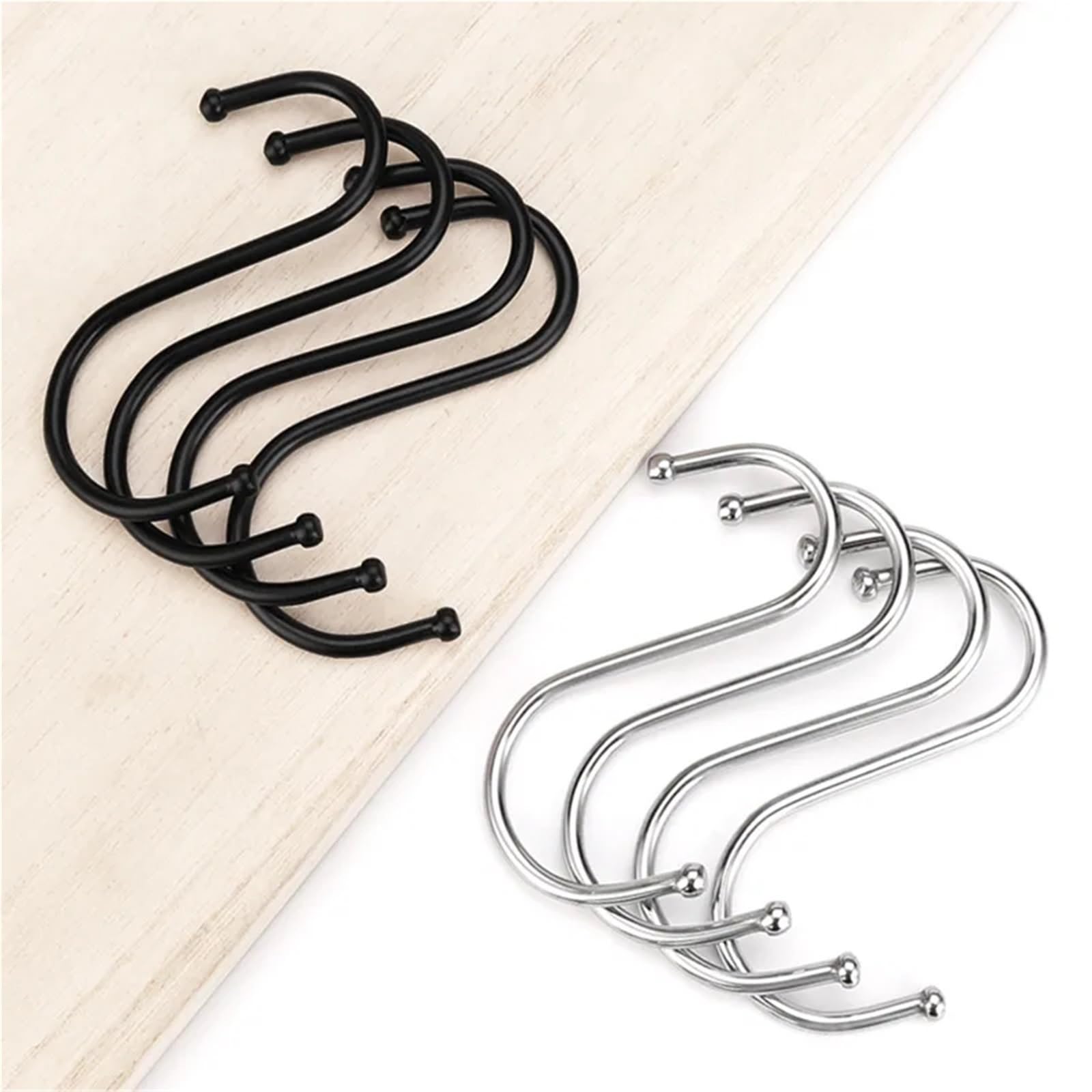 100 stücke Edelstahl S Haken Utensil Fleisch Kleiderbügel Hängen for Metzgerei Küche Backen Werkzeuge für Hähnchen,Rippenräuchern(Black)