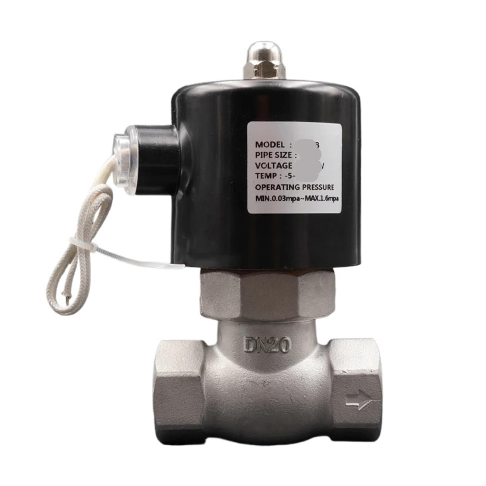 Électrovanne 1/2 pouce AC220V en acier inoxydable 304 pour haute température et vapeur
