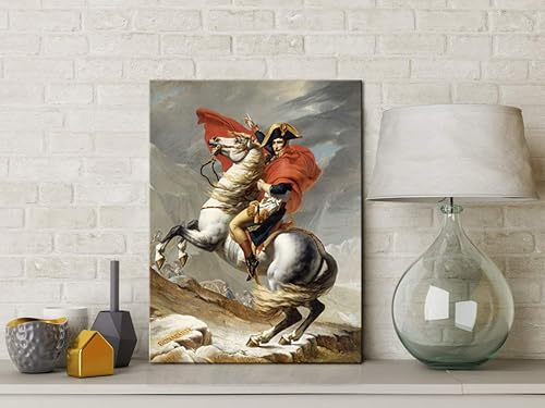 Miniatura 4 de Wieco Art Napoleón cruzando los Alpes de Jacques-Louis David pinturas al óleo Reproducción de impresiones abstractas HD Decoración de pared, obra de