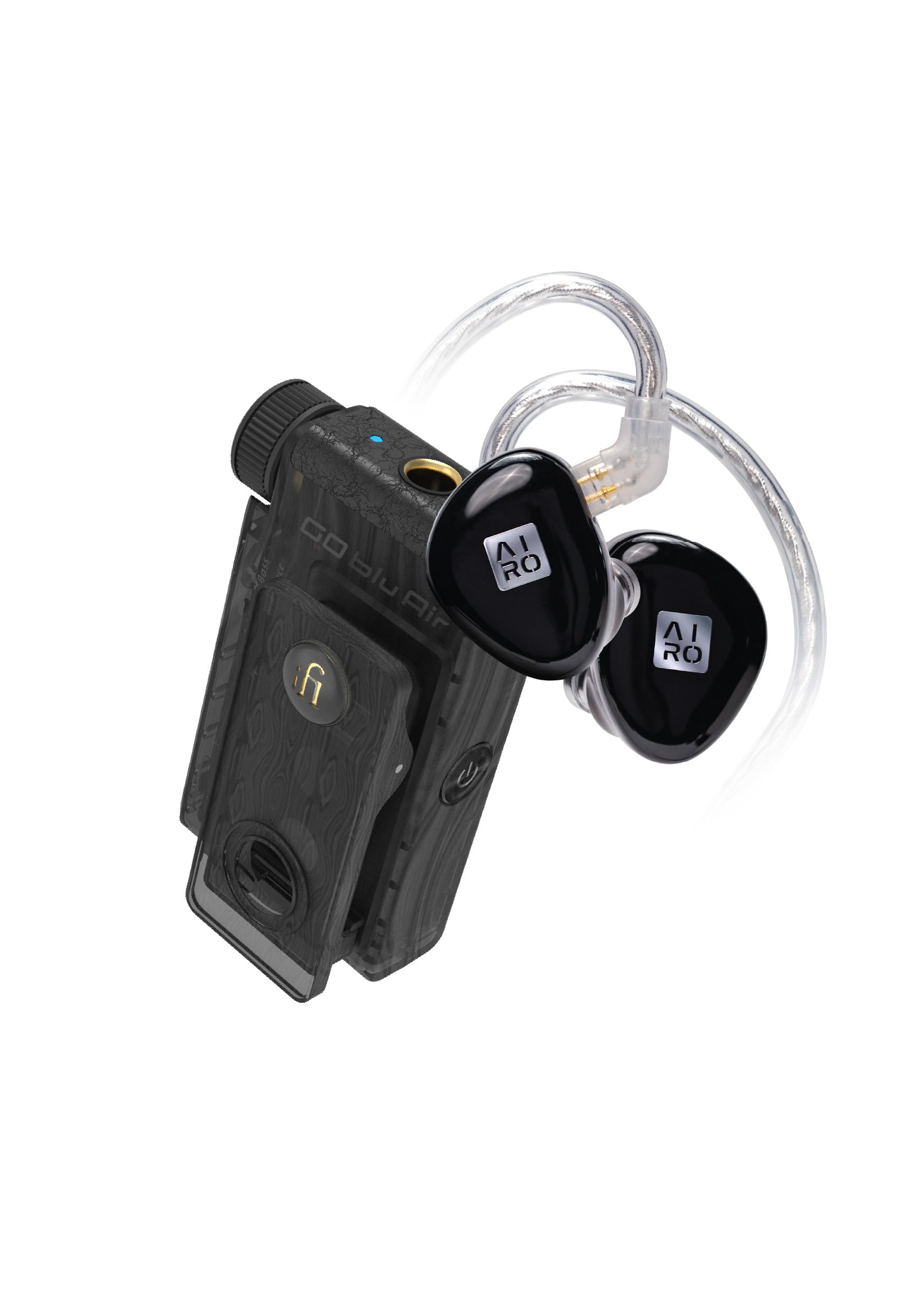 iFi GO blu Air Bluetooth DAC & AIRO Astra Auricolari Bundle - Hi-Res LDAC & aptX Adaptive, Hi-Fi portatile con amplificatore per cuffie, driver in titanio, suono quotidiano coinvolgente
