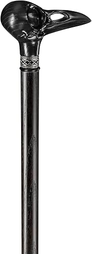 Miniatura 6 de Cool Plague Doctor Cane - Elegante bastón steampunk para hombres y mujeres - Bastón negro tallado con calavera de cuervo