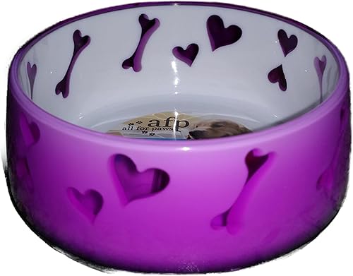ALL FOR PAWS Lifestyle Dog Love Bowl, pequeño, rosa, 5.2 lbs