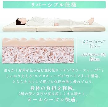 アイリスオーヤマ エアリーマットレス ハイブリッド 2層構造 三つ折り 高反発 Amazon｜アイリスオーヤマ エアリーマットレス ハイブリッド 2層
