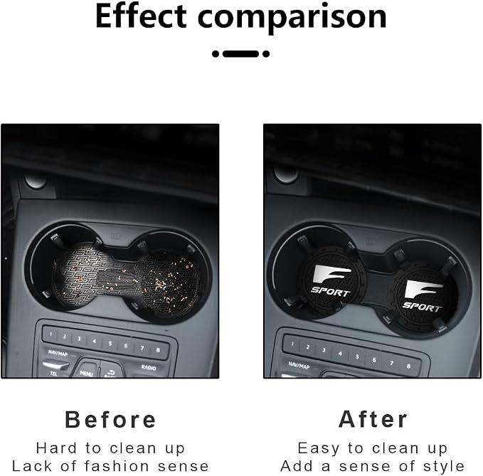 Posavasos de silicona negro para auto 2 piezas 2.75 pulg miniatura 5