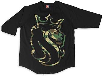 OGABEL Mens Jungle Lion Raglan Black