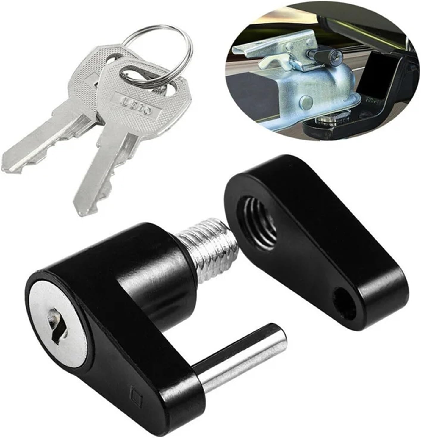 Trailer Accessories 1/4 Inch Small Trailer Lock Trailer Hook Connector Lock RV Truck Connector Truck Accessories 1Pcs(Black)